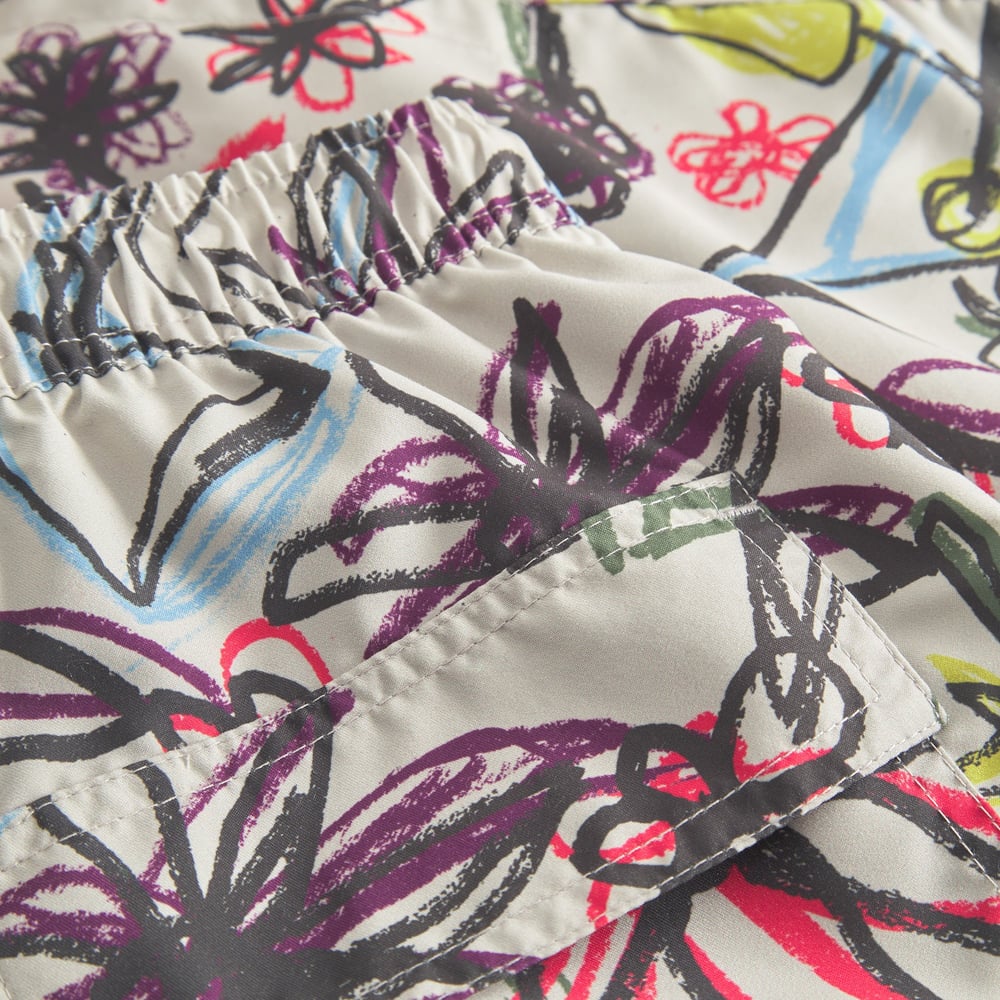 Swim Shorts Sandhamn Paradise Sketch Oat White