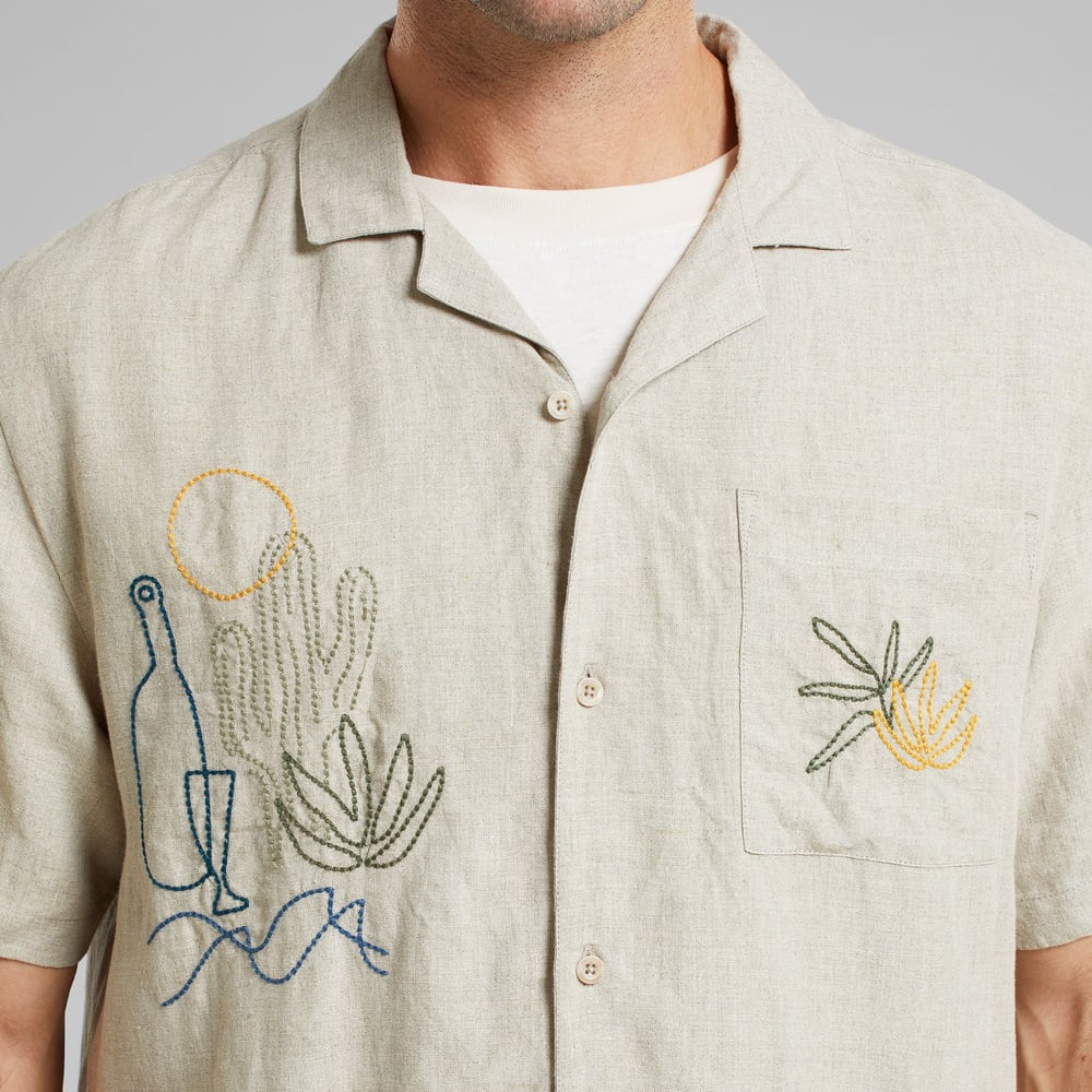 Shirt Marstrand Linen Emb Ecru