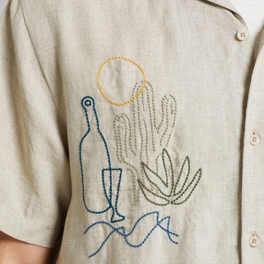 Shirt Marstrand Linen Emb Ecru