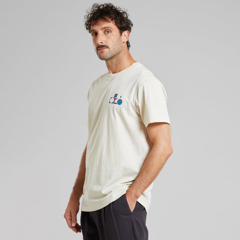 T-shirt Stockholm Primary Bike Oat White