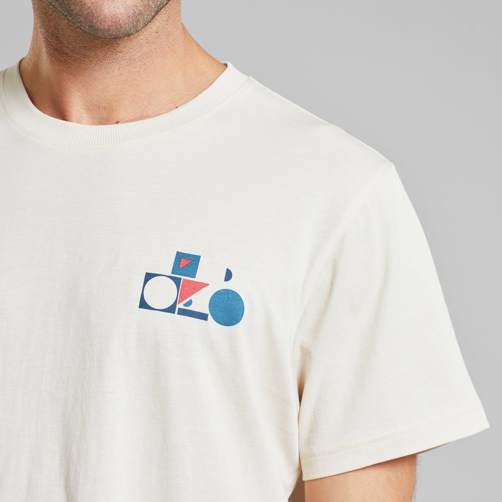 T-shirt Stockholm Primary Bike Oat White