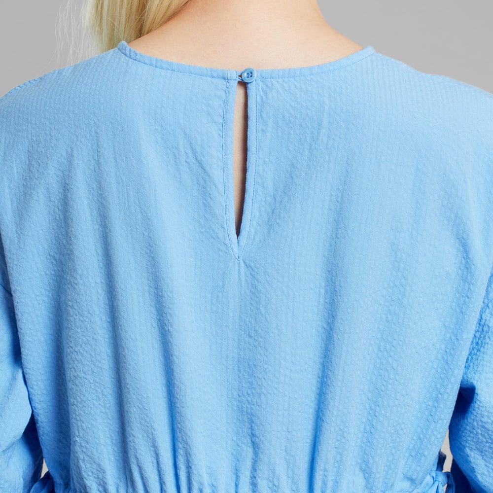 Dress Fejan Seersucker Della Blue