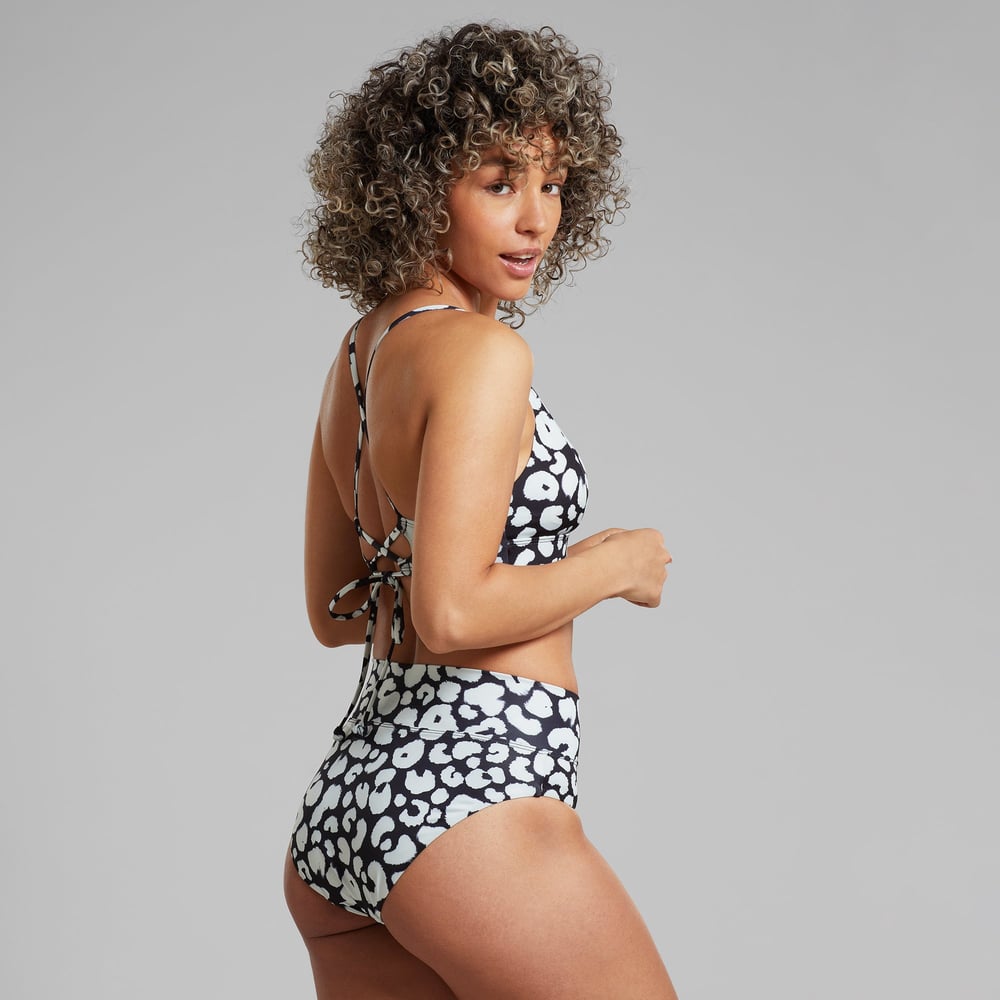 Bikini Pants Slite Painted Leopard Black