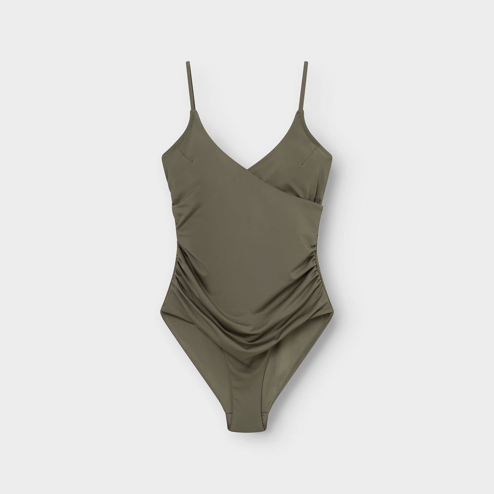 Wrap Swimsuit Klinte Leaf Green