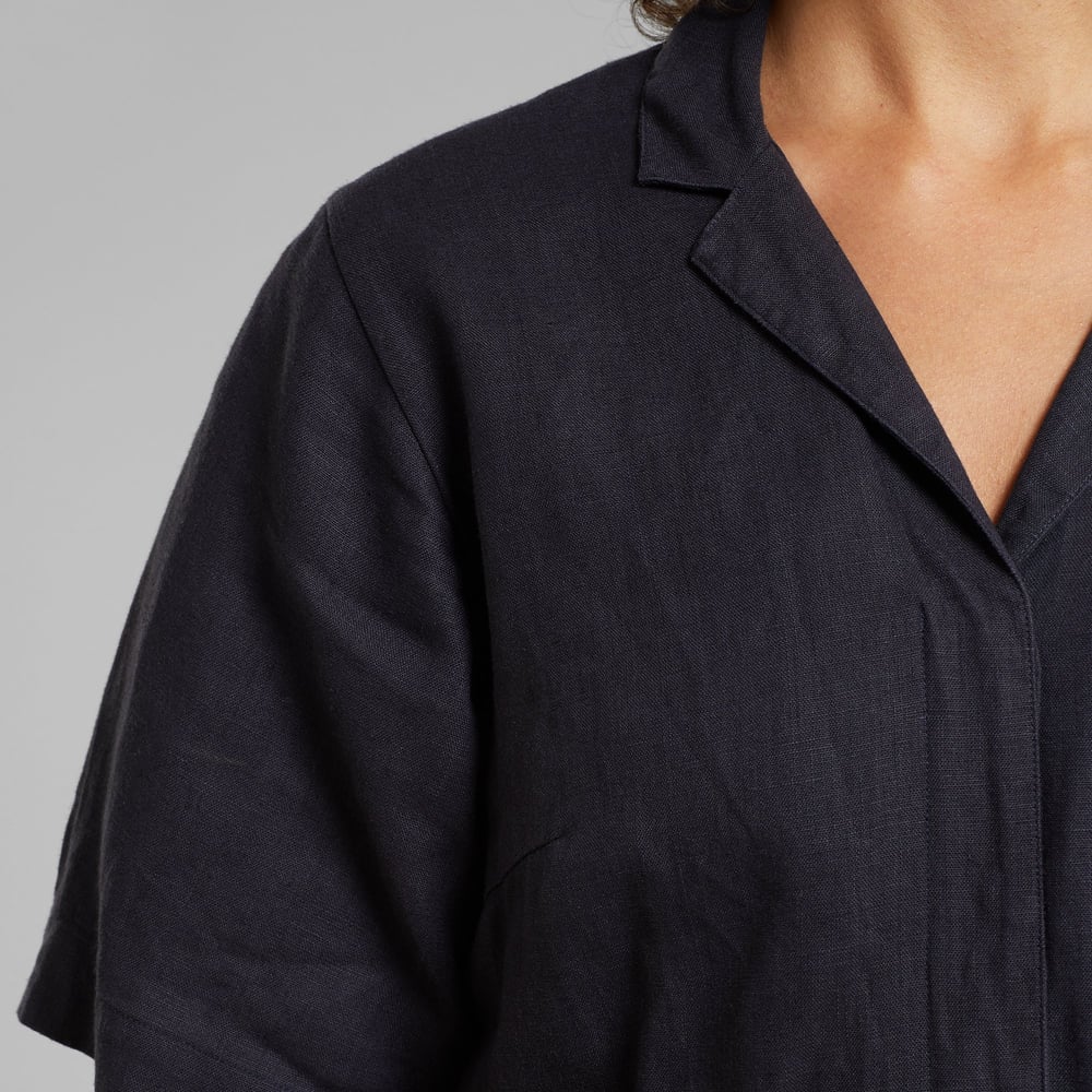 Shirt Dress Orrefors Linen Phantom Black