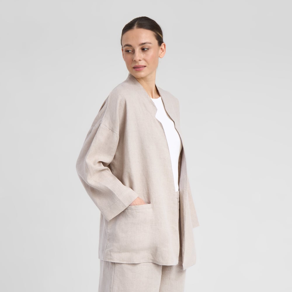Loose Blazer Tanto Linen Ecru