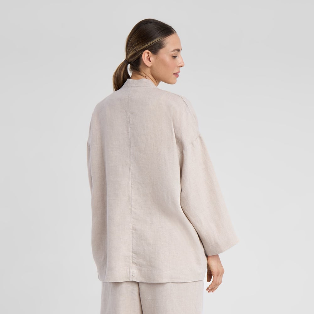 Loose Blazer Tanto Linen Ecru
