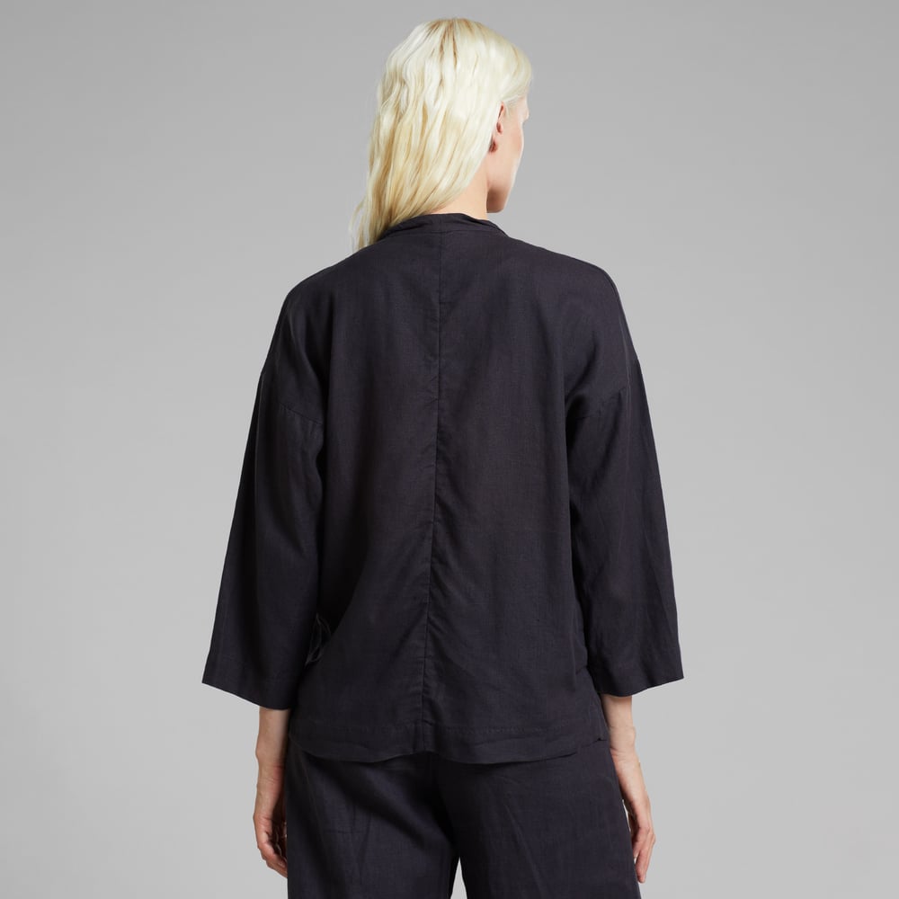 Loose Blazer Tanto Linen Phantom Black