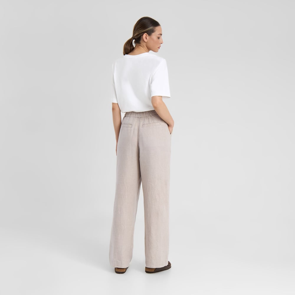Pants Vickleby Linen Ecru