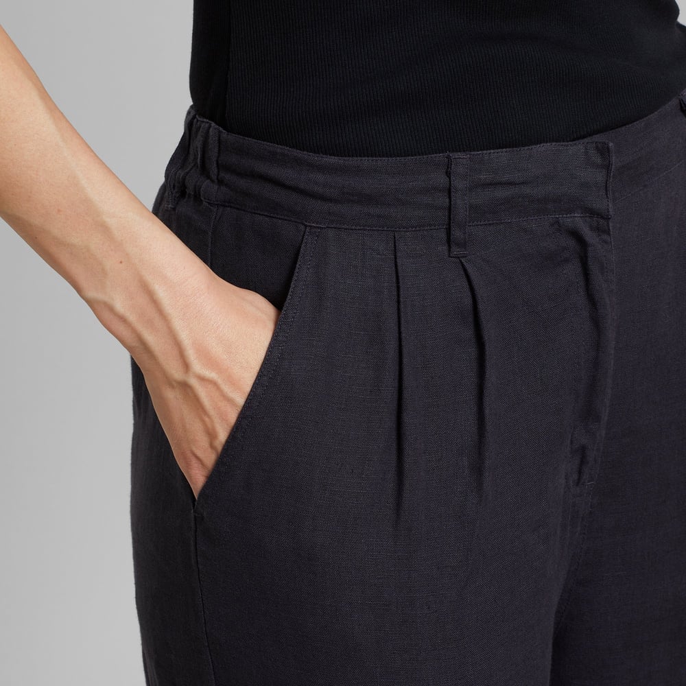 Pants Vickleby Linen Phantom Black