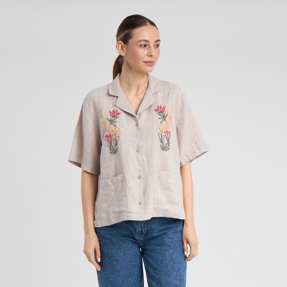 Shirt Valje Linen Emb Ecru