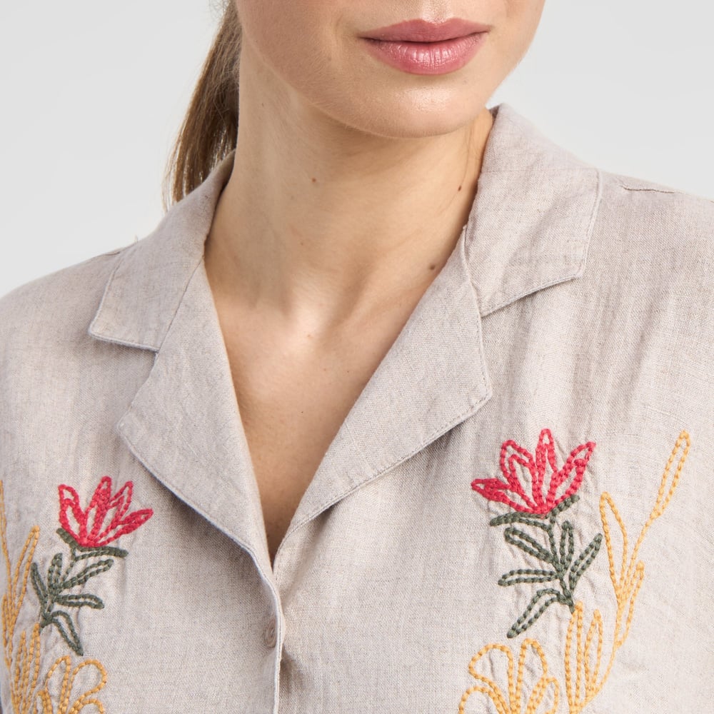 Shirt Valje Linen Emb Ecru