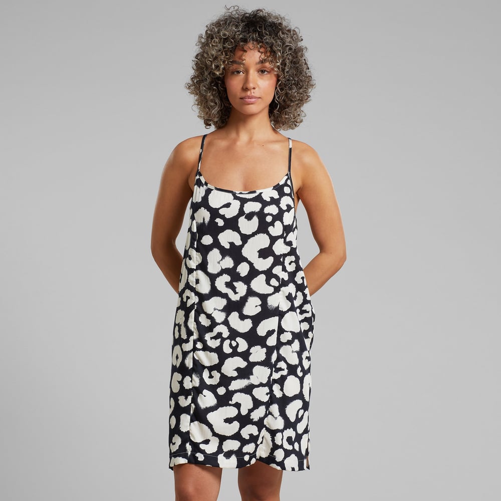 Strap Dress Kulla Painted Leopard Black