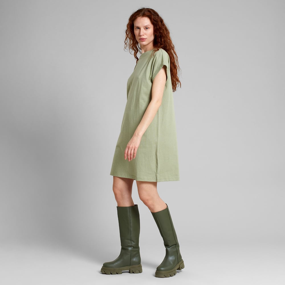 T-shirt Dress Eksta Hemp Tea Green