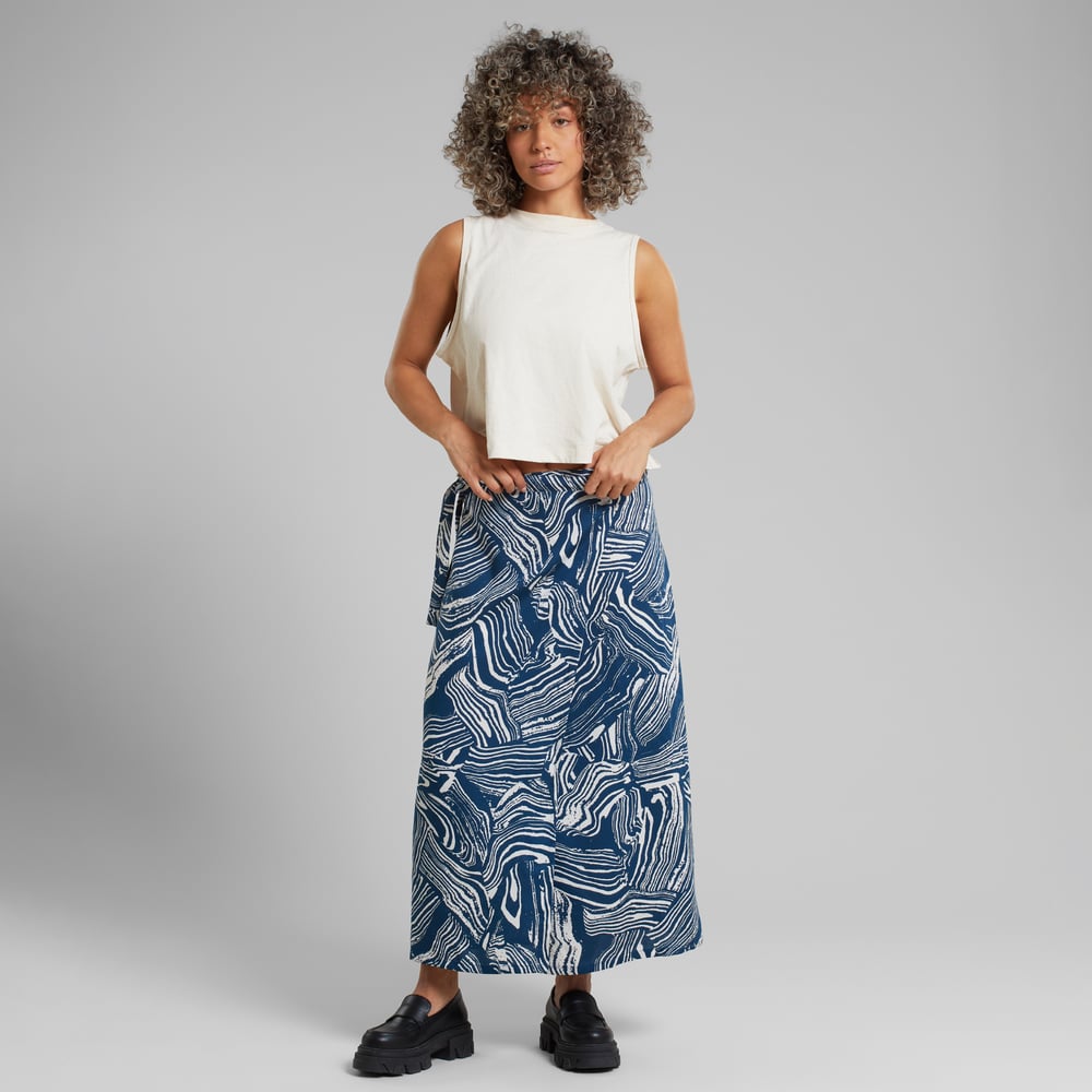 Wrap Skirt Stilleryd Clay Swirl Blue