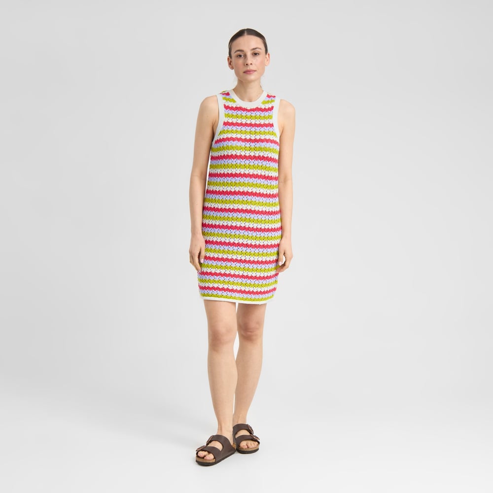 Knitted Dress Kramfors Crochet Stripe Multi Color