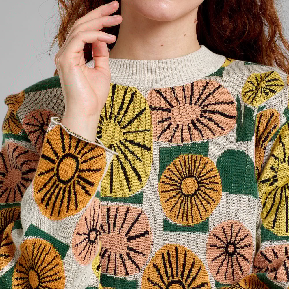 Sweater Limhamn Dandelions Oat White