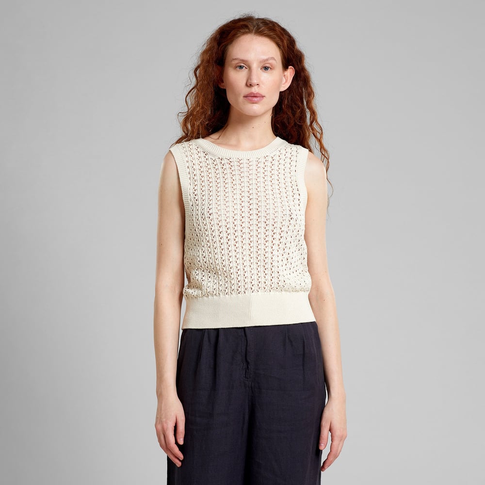 Top Oskarshamn Crochet Vanilla White