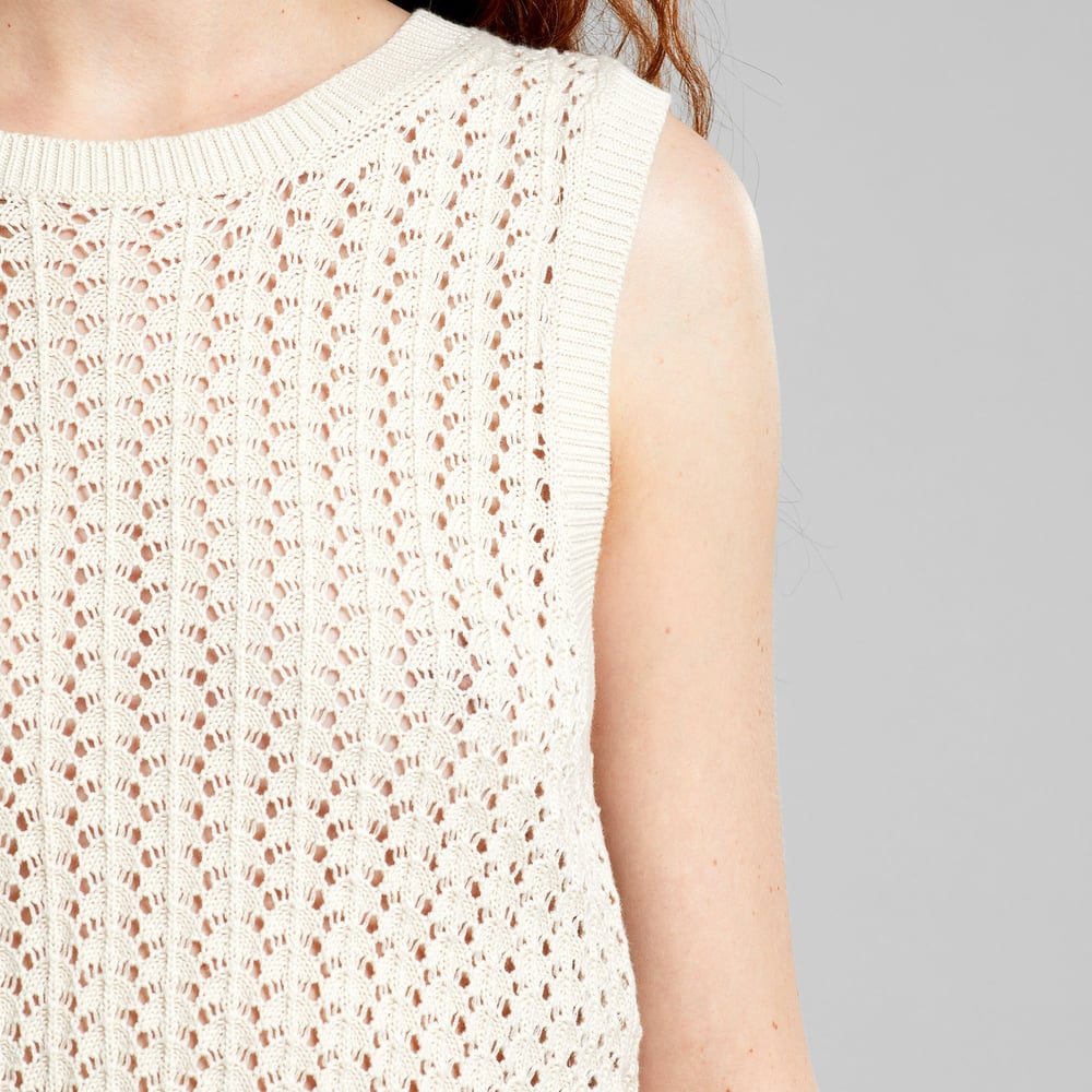 Top Oskarshamn Crochet Vanilla White