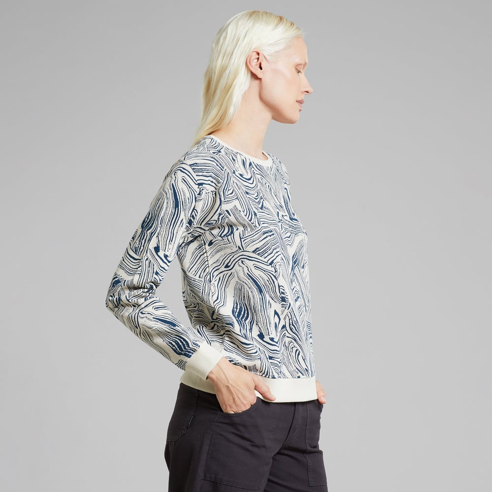 Sweatshirt Ystad Clay Swirl Light AOP Oat White