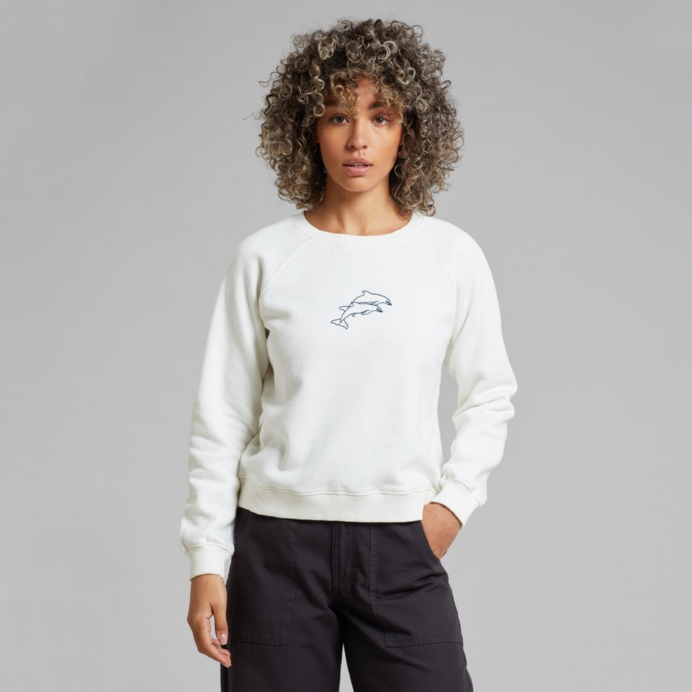 Sweatshirt Ystad Double Dolphin Emb Off White