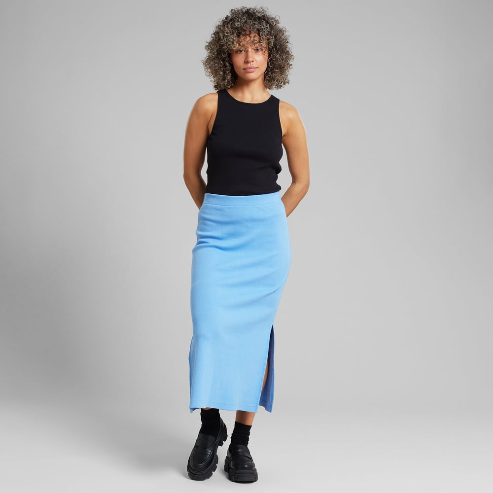 Rib Skirt Kvarnvik Della Blue