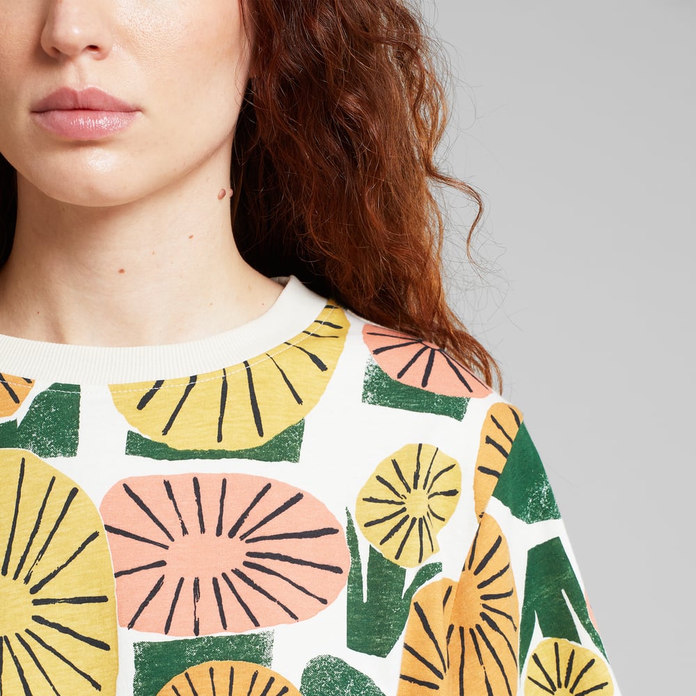 T-shirt Vadstena Dandelions Oat White