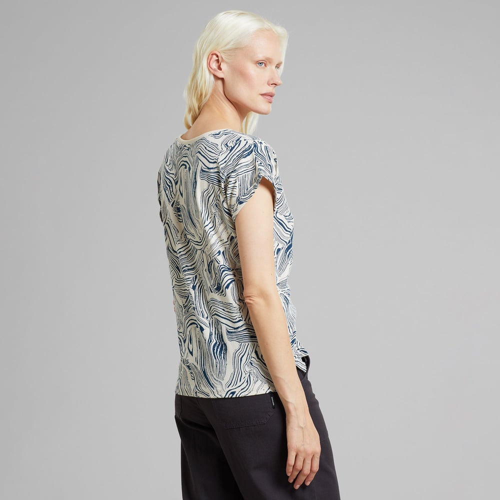 T-shirt Visby Clay Swirl Light AOP Oat White