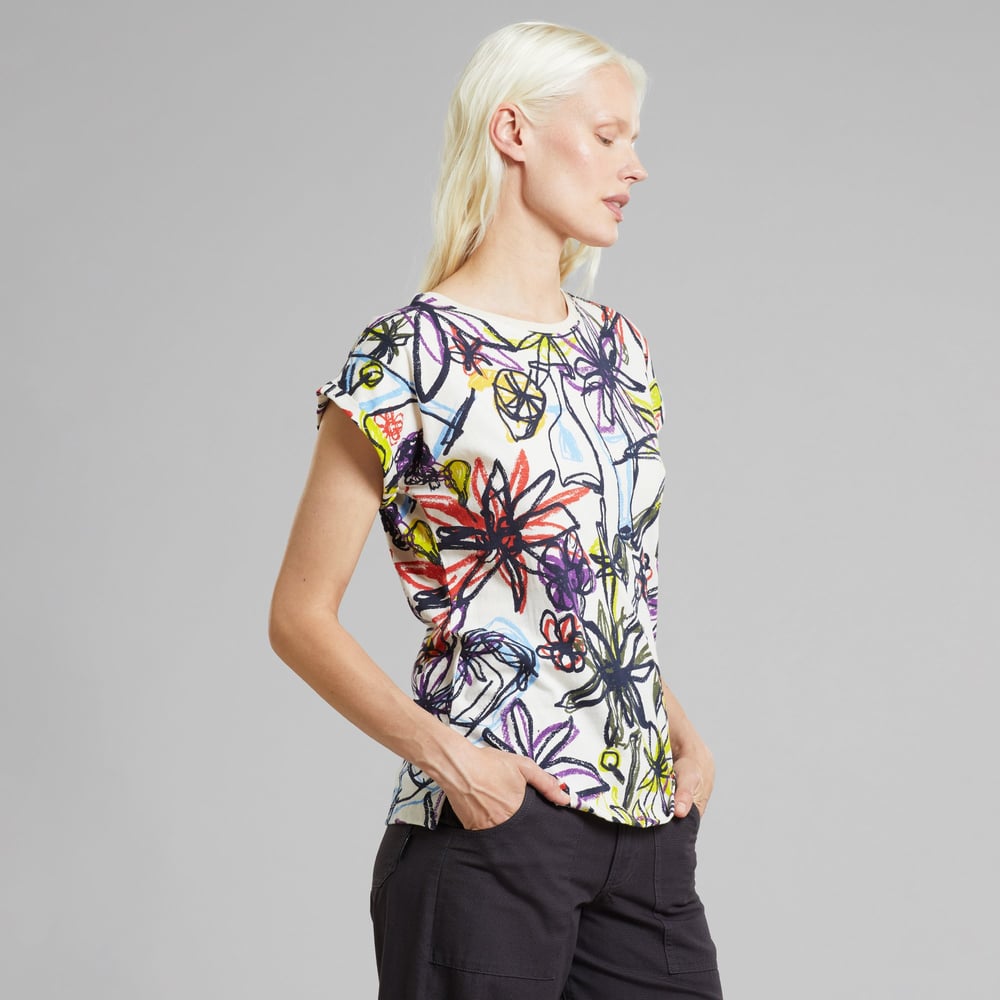 T-shirt Visby Paradise Sketch AOP Oat White