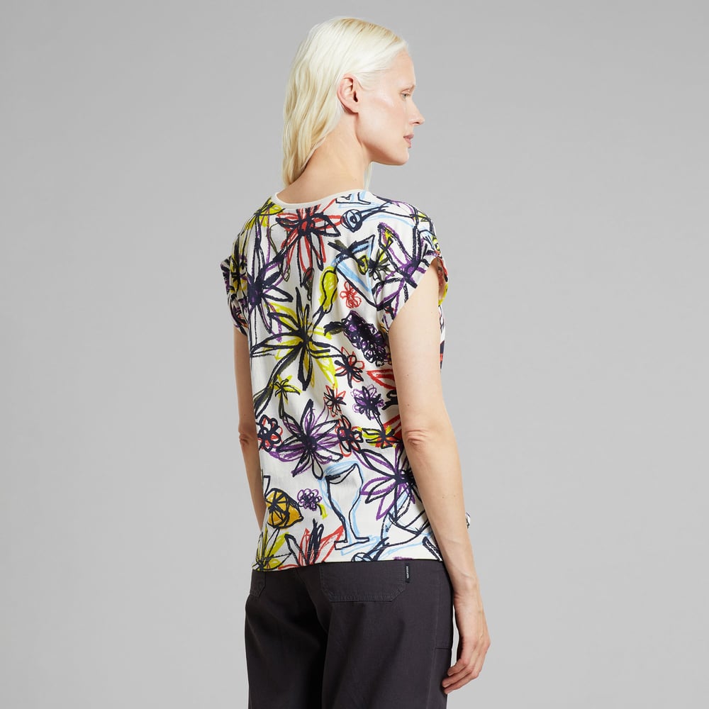 T-shirt Visby Paradise Sketch AOP Oat White