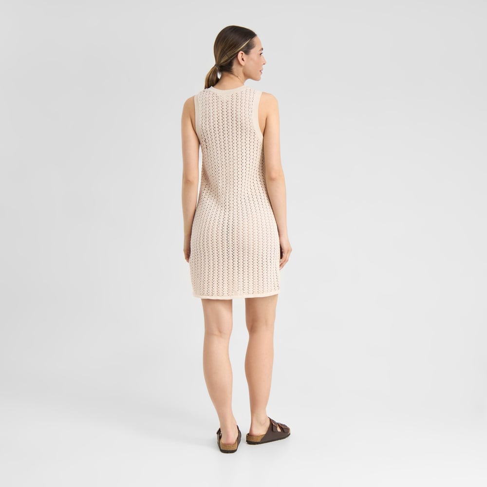 Knitted Dress Kramfors Crochet Vanilla White