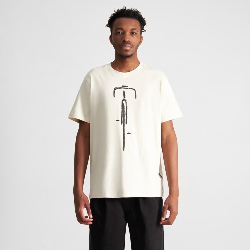 T-shirt Stockholm Bike Front Oat White