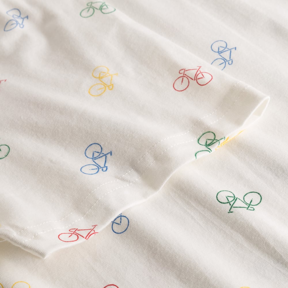 T-shirt Stockholm Bike Pattern Off-White