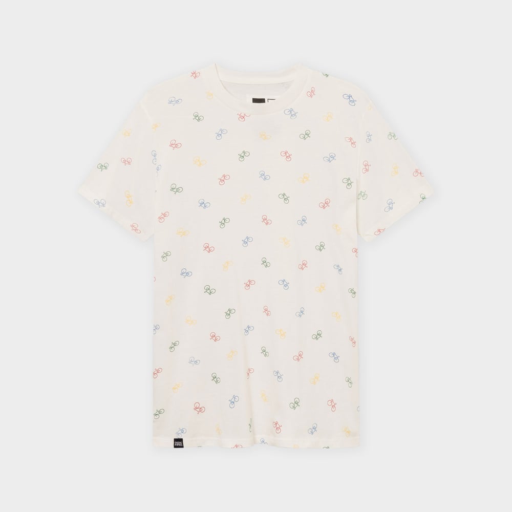T-shirt Stockholm Bike Pattern Off-White