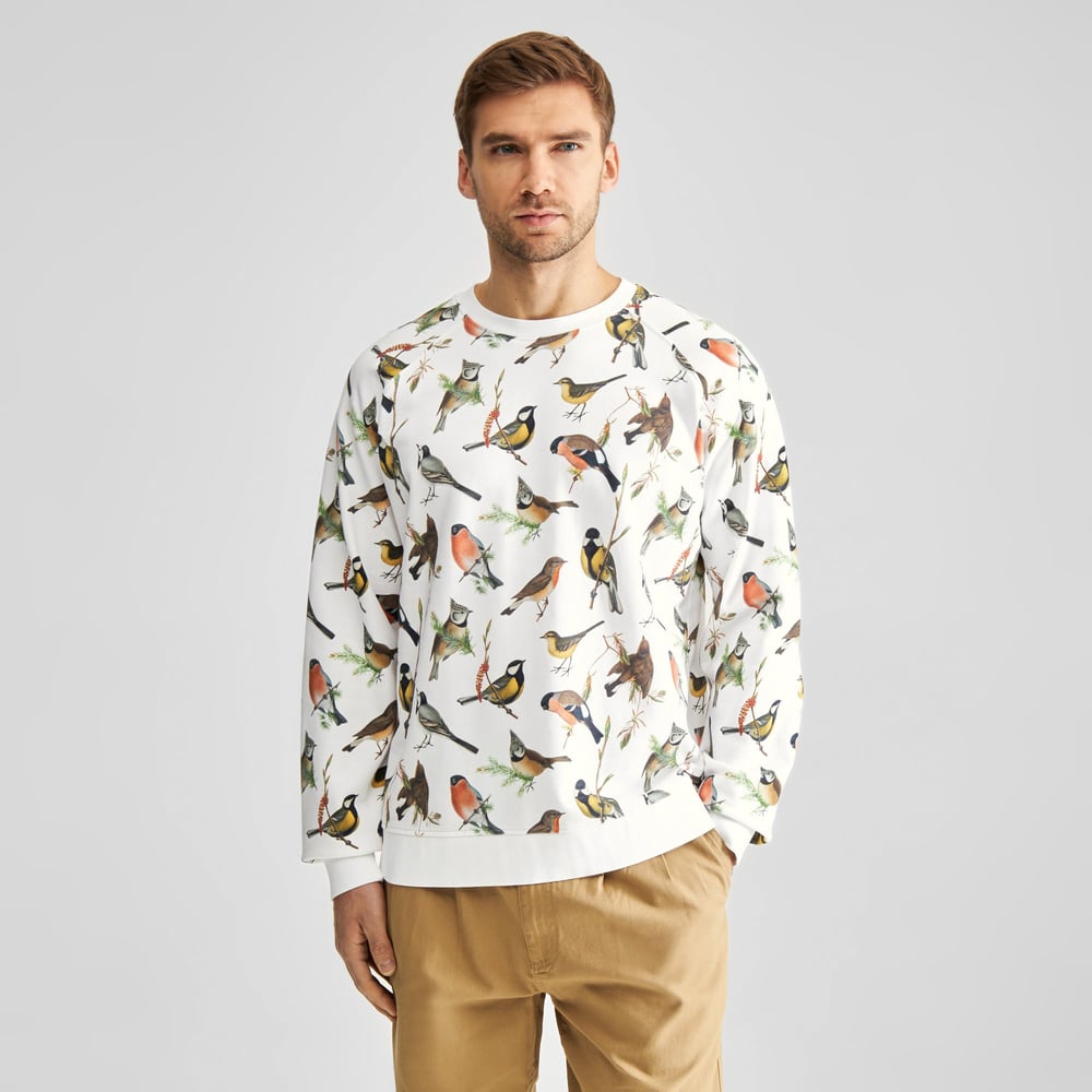 Sweatshirt Malmoe Autumn Birds Off White