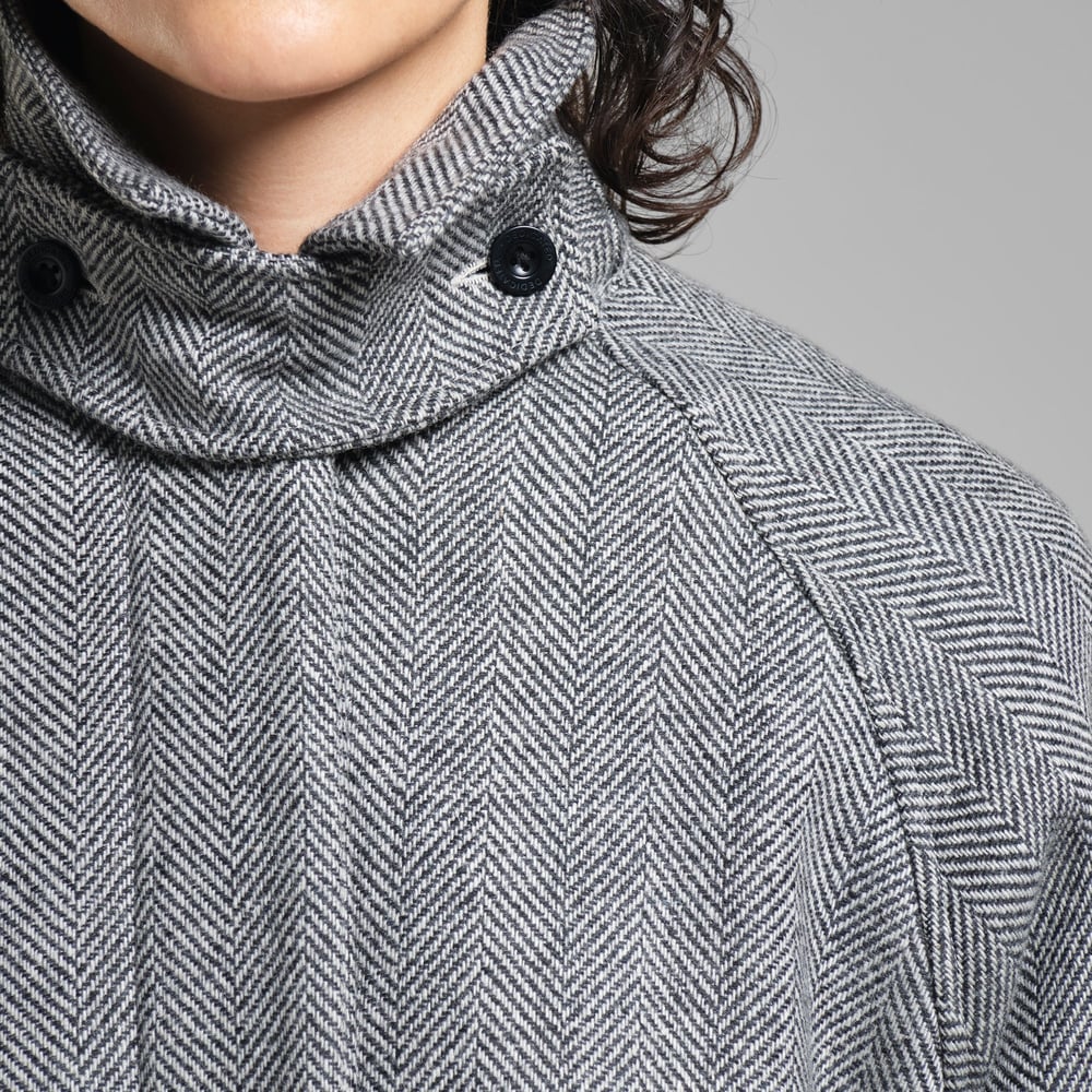 Wool Coat Lofsdalen Herringbone Black