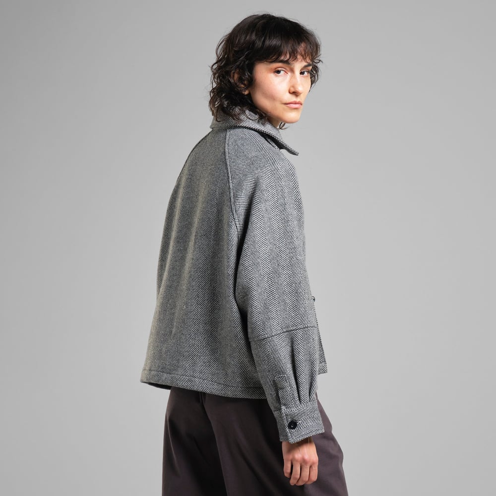 Wool Jacket Nabben Herringbone Black