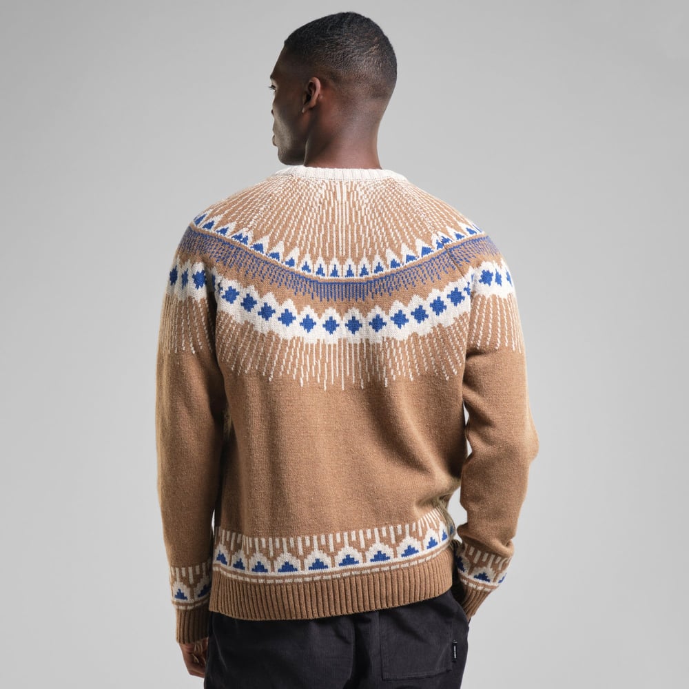 Sweater Malung Fair Isle Camel Brown