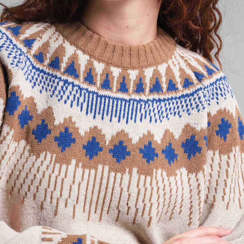 Sweater Senja Fair Isle Pearl White