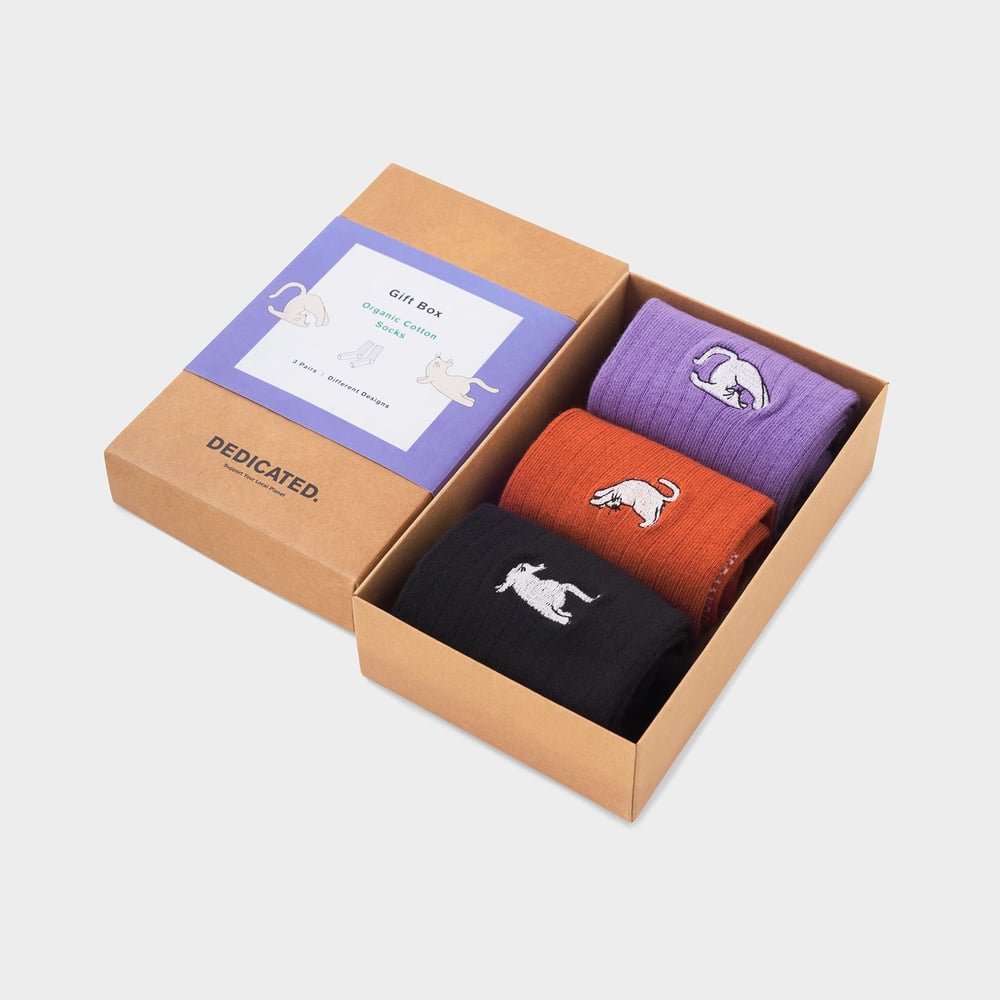 Rib Socks Knivsta Yoga Cats 3-pack