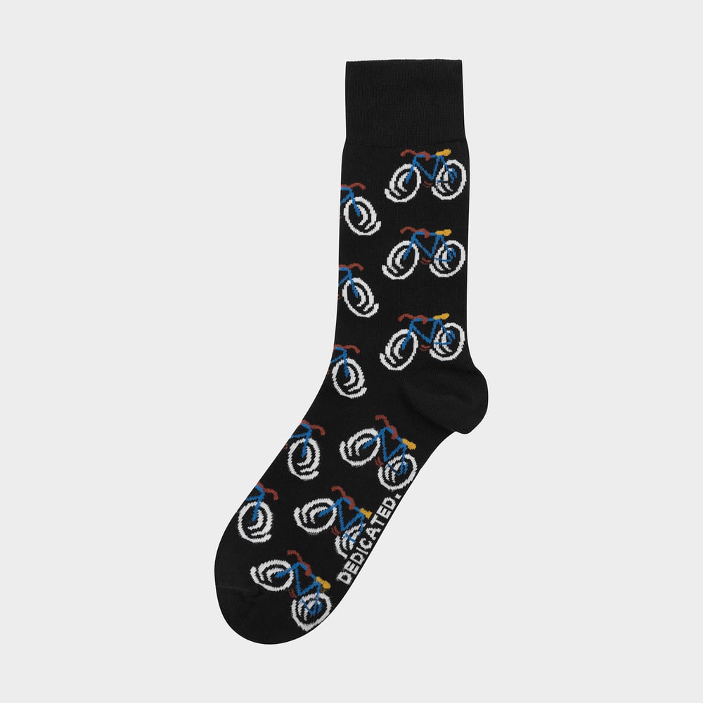 Socks Sigtuna Happy Bike AOP Black