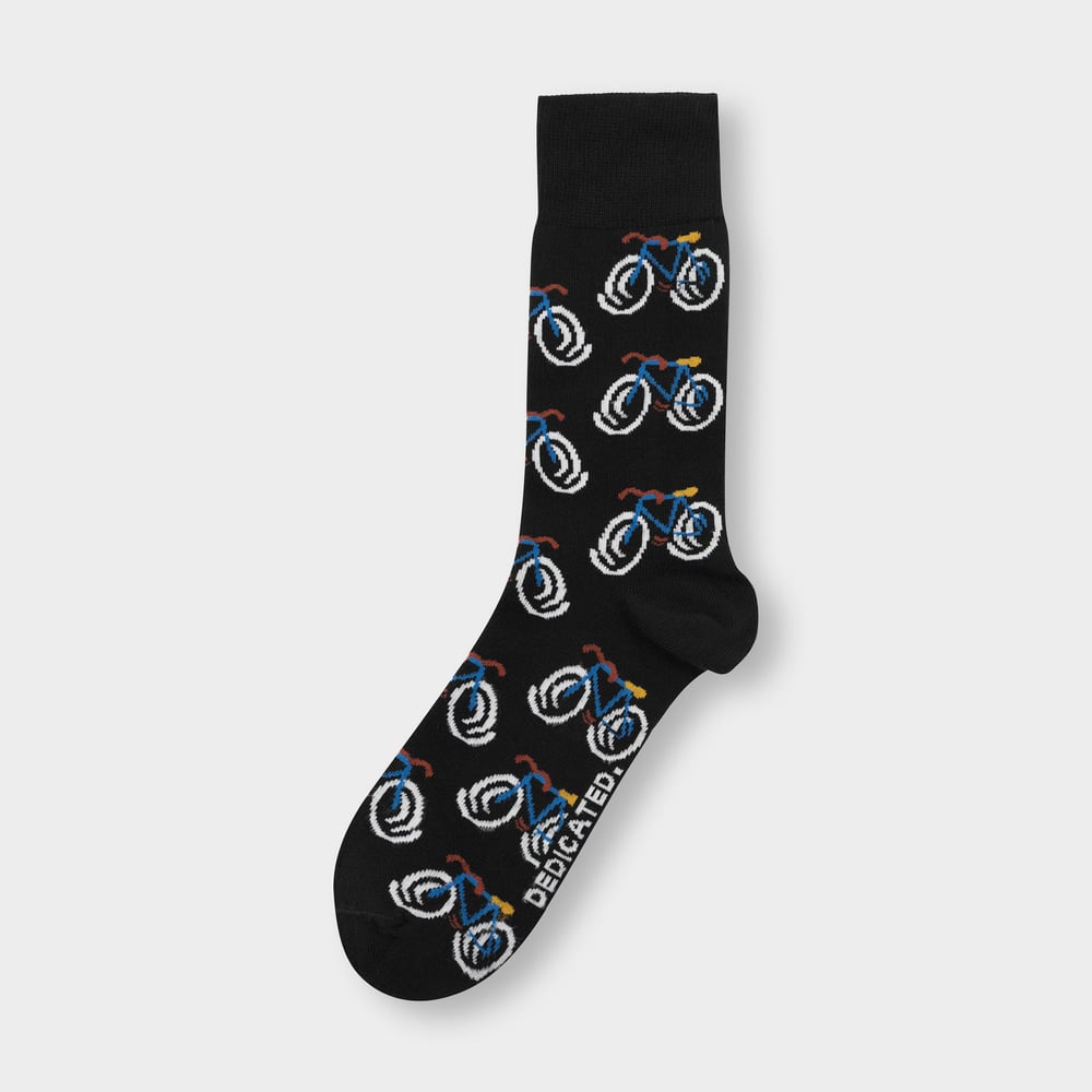 Socks Sigtuna Happy Bike AOP Black