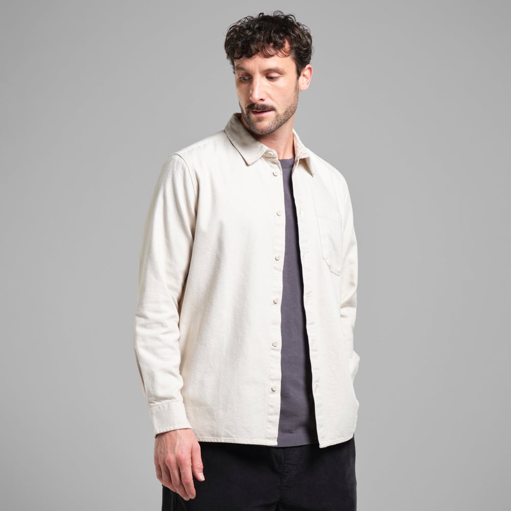 Shirt Rute Flannel Base Oat White