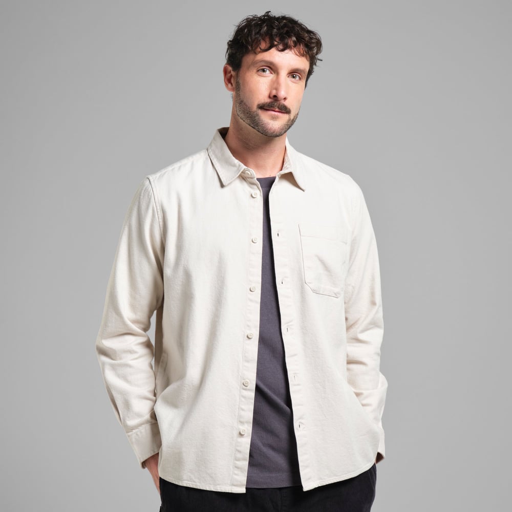 Shirt Rute Flannel Base Oat White