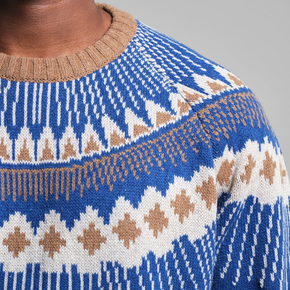 Sweater Malung Fair Isle Royal Blue