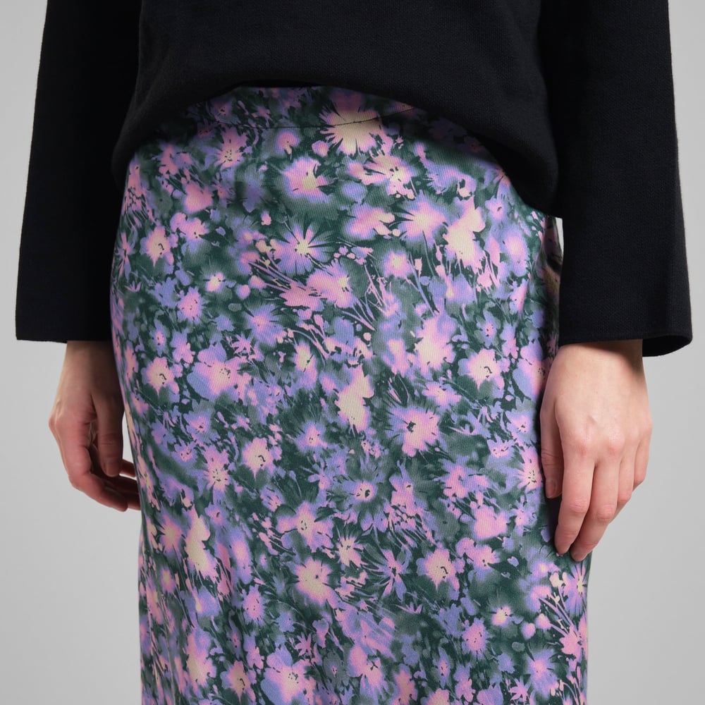 Skirt Mellby Blurred Flowers Purple