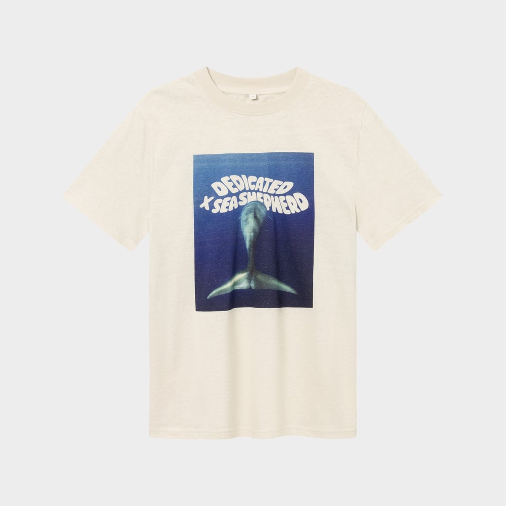 T-shirt Gustavsberg Hemp Dolphin Tail Vanilla White