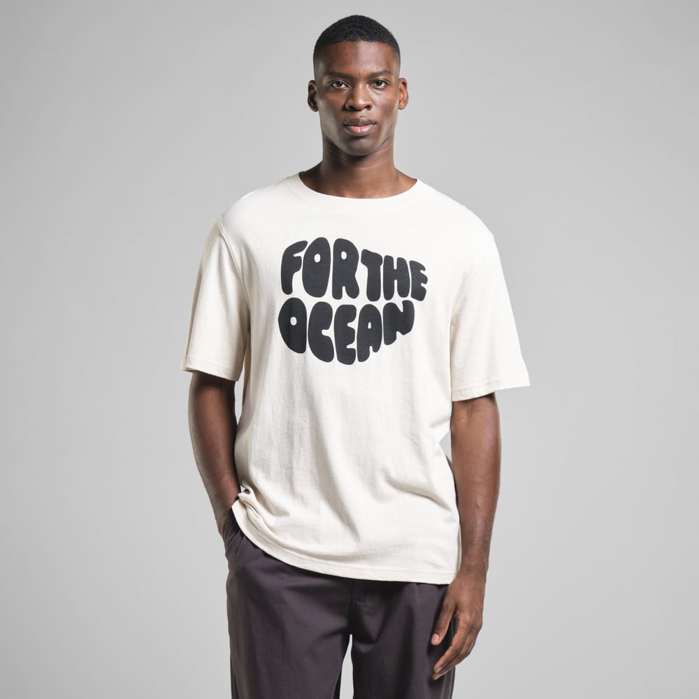 T-shirt Gustavsberg Hemp For the Ocean Vanilla White