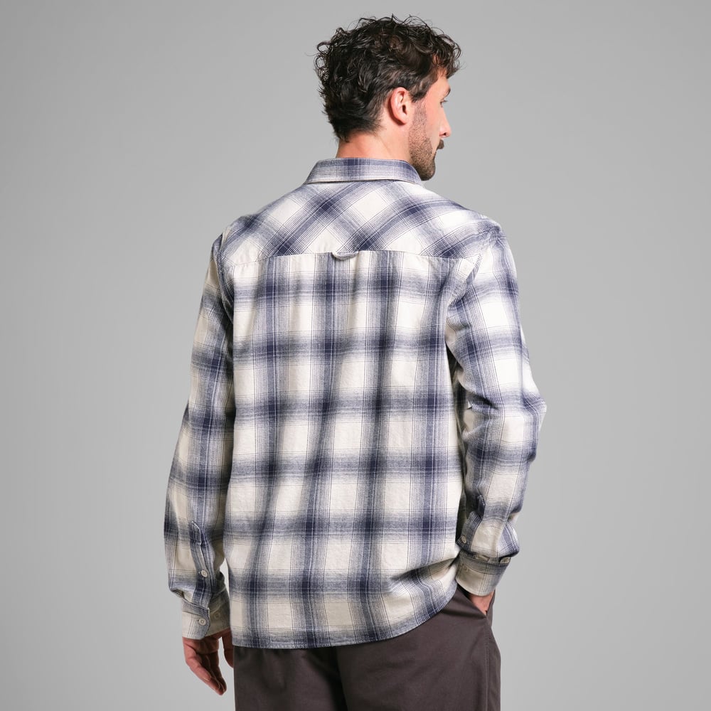 Shirt Rute Flannel Shadow Check Oat White