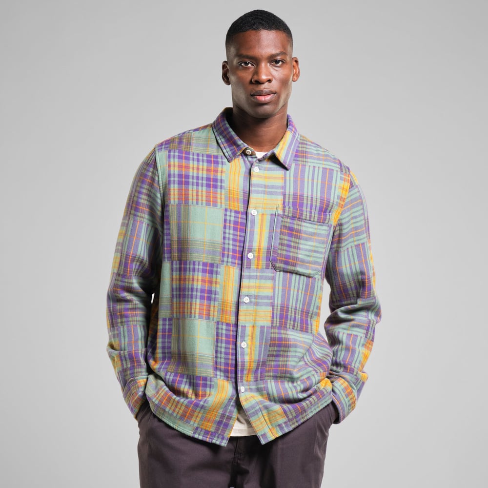 Shirt Rute Flannel Patchwork Green